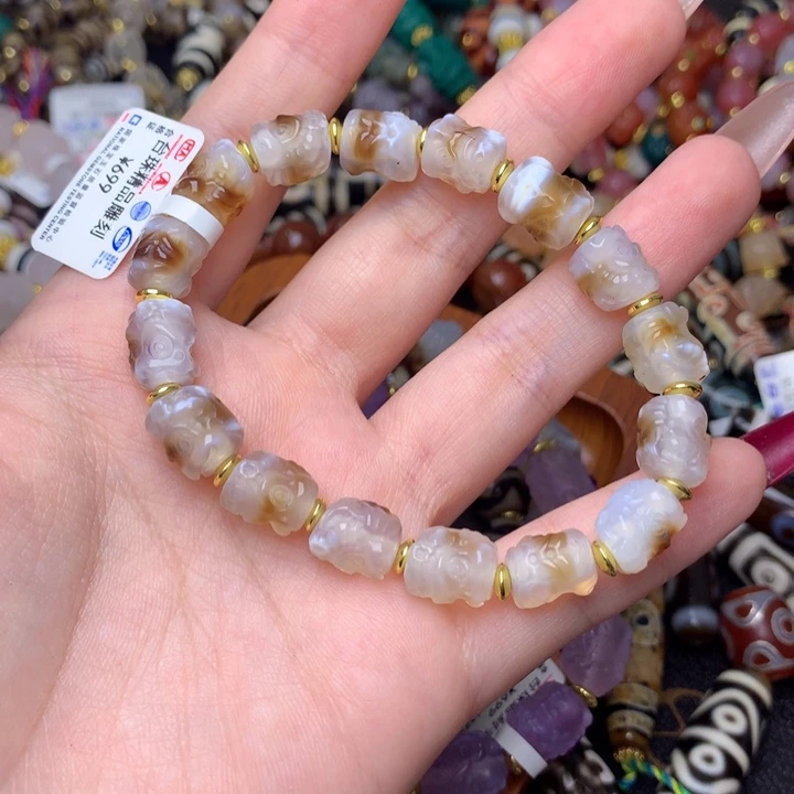 玛瑙/玉髓未镶嵌发一条