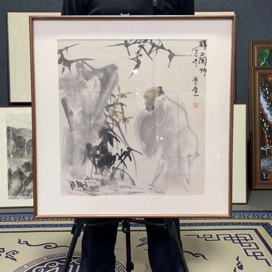 国画手绘画作品带框60/60