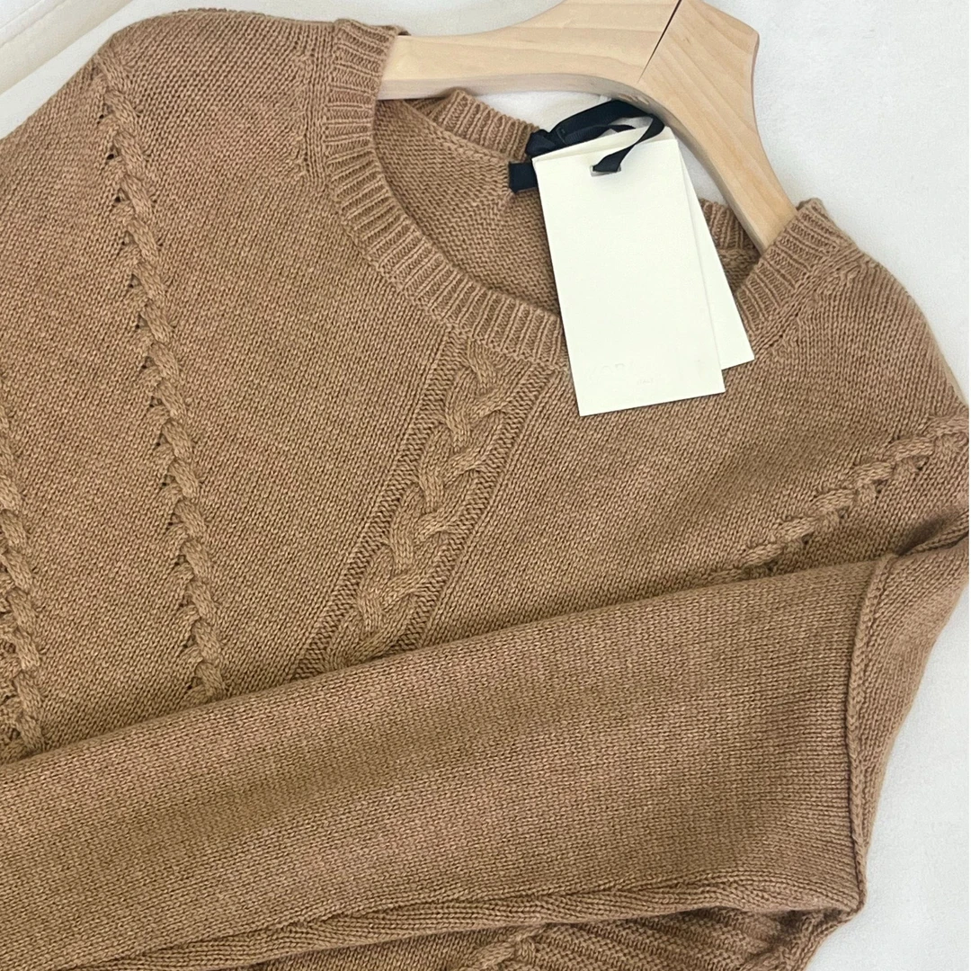 128-女款宽松型纯色毛针织衫-833355