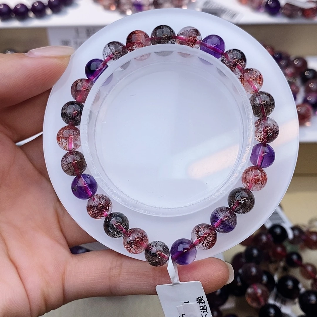 未镶嵌手链水晶黑加仑超七7+