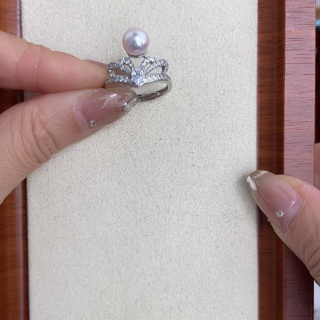银S925镶嵌海水珍珠戒指