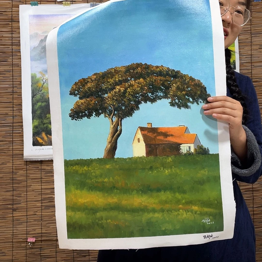 油画恭喜竞拍成功薇爽