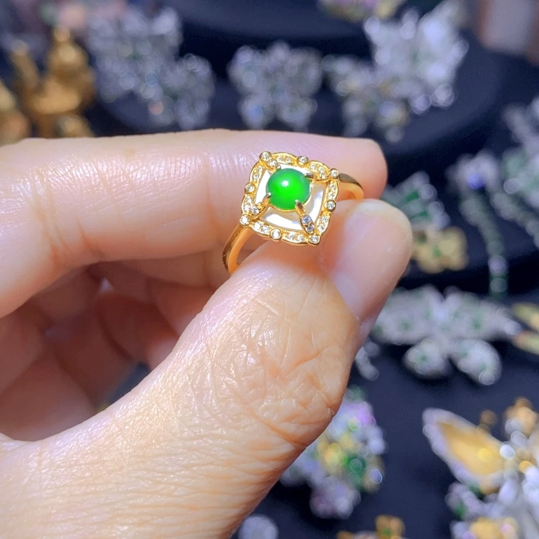 翡翠银S925镶嵌颈饰天然翡翠