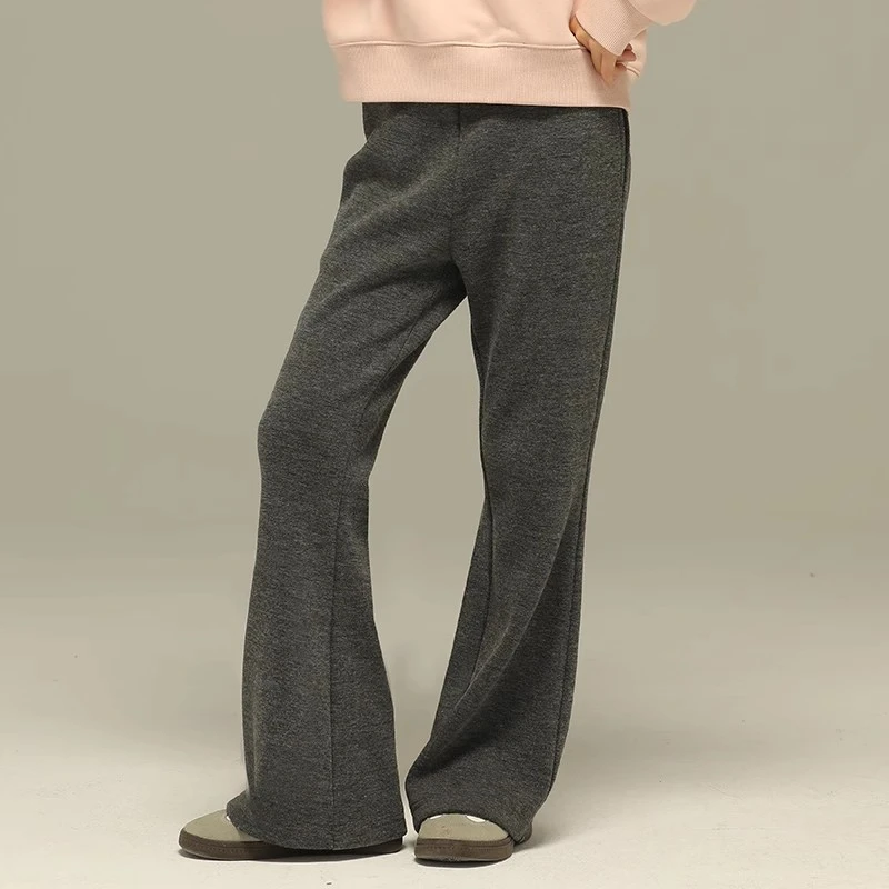 小女森女童秋冬裤子儿童加绒喇叭裤中大童冬款保暖修身休闲长裤厚