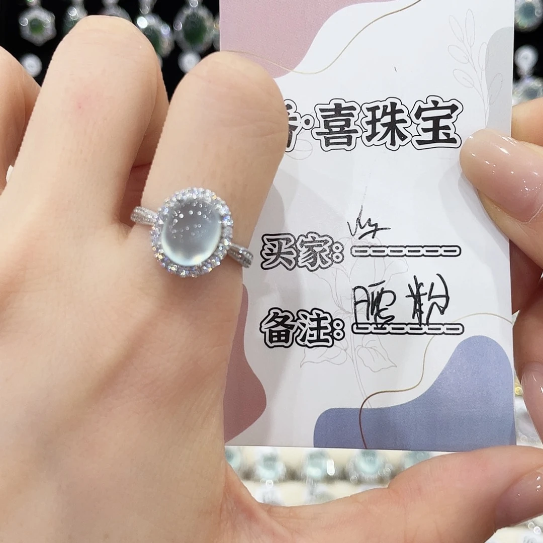 蛇纹石玉银S925镶嵌戒指戒指