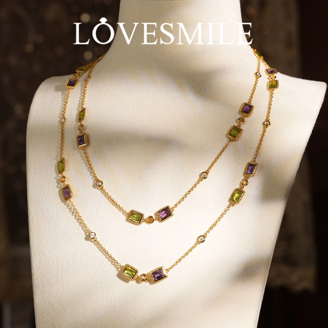 S925银橄榄石项链时尚精美气质优雅日常