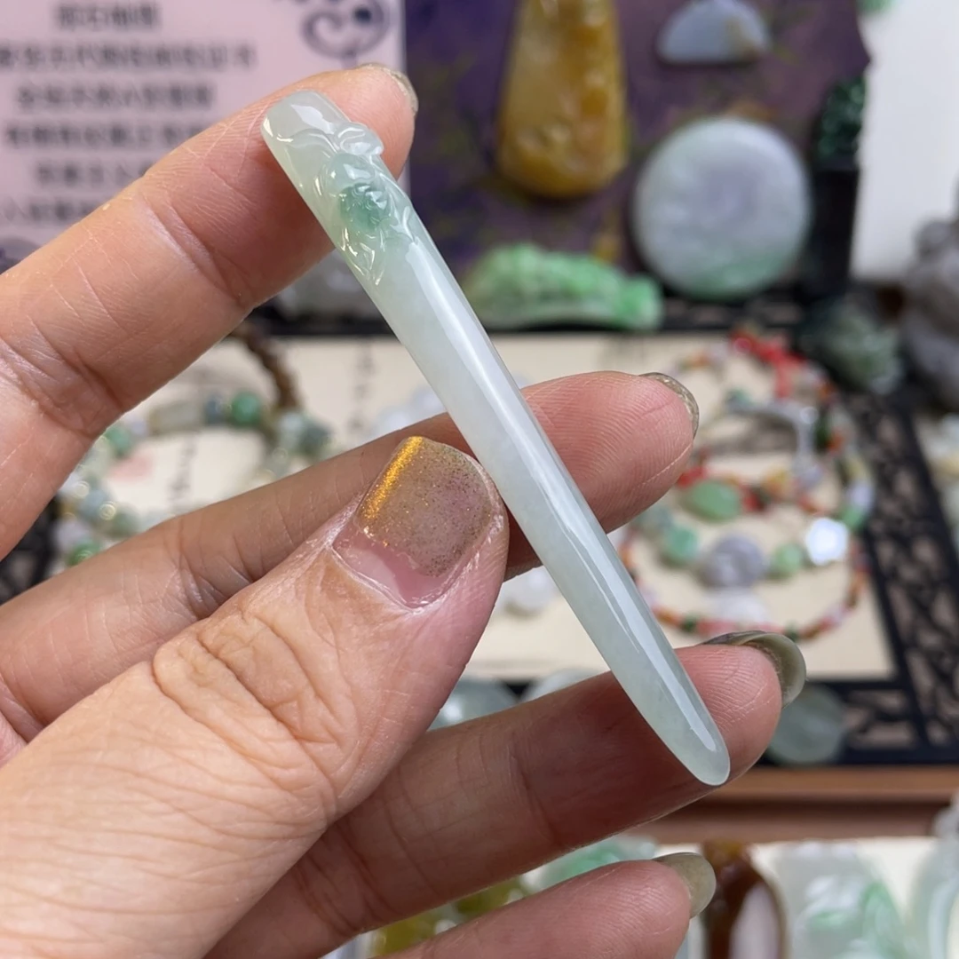 未镶嵌挂件翡翠短发簪