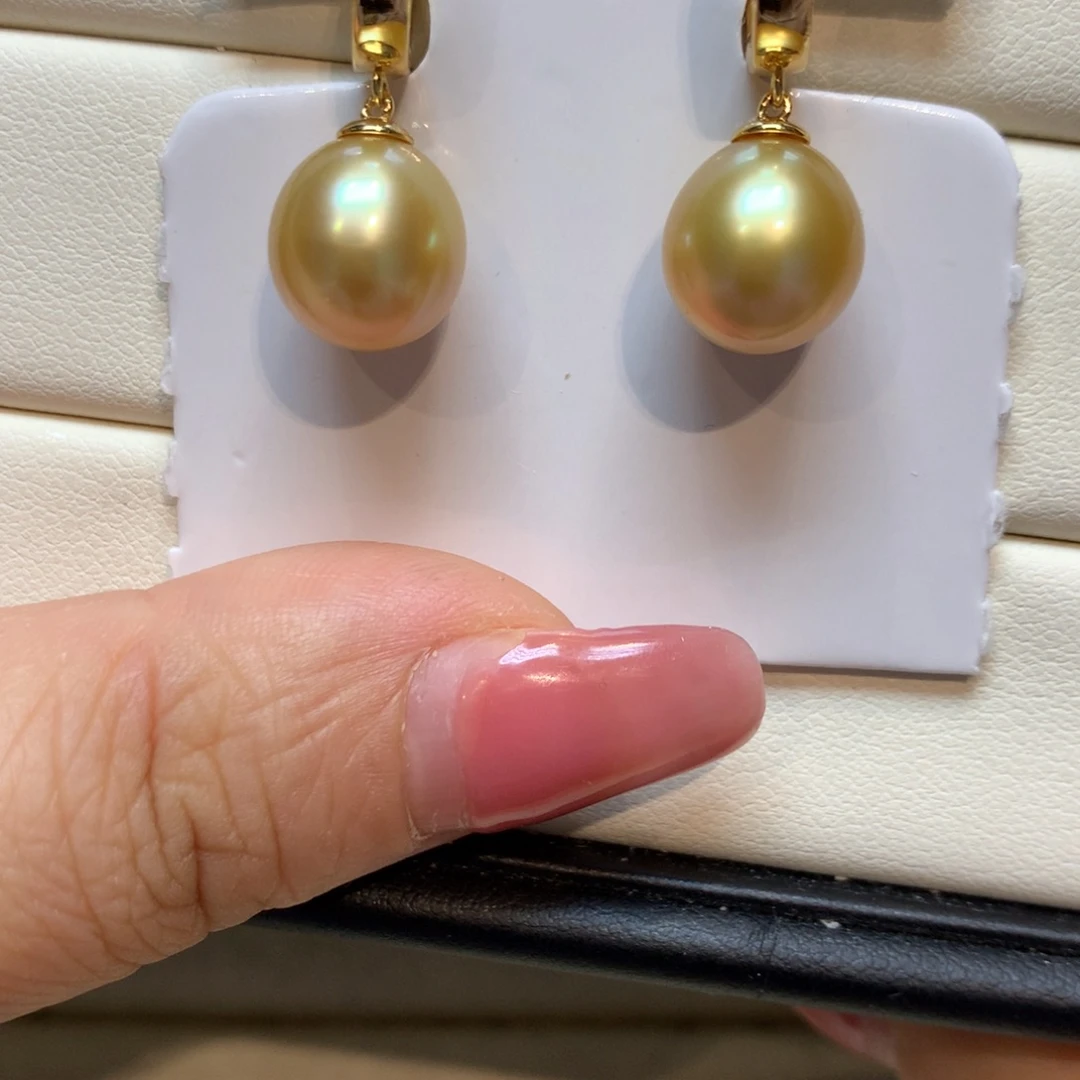 银S925镶嵌海水珍珠耳饰