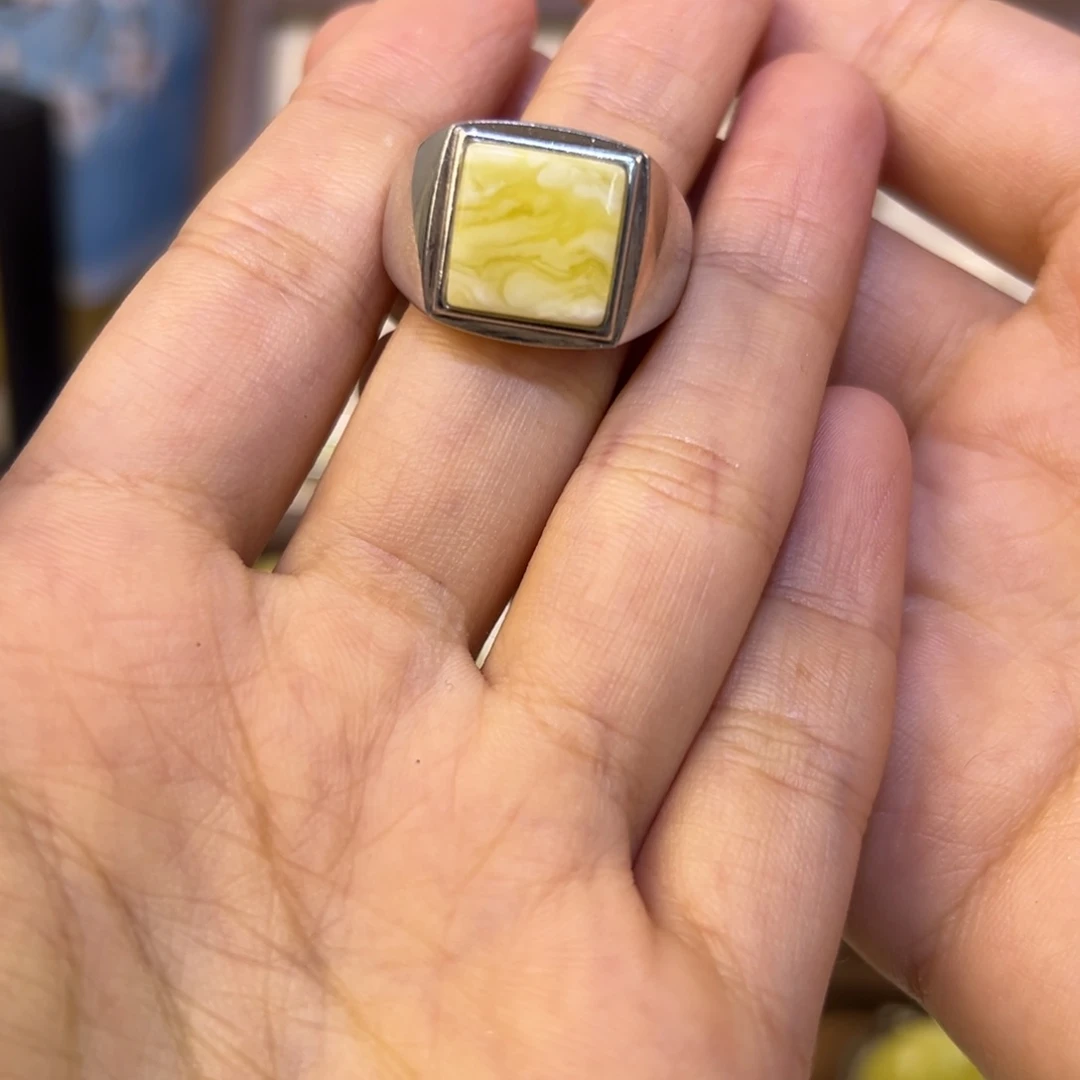 琥珀银S925镶嵌戒指༒****༒琥珀蜜蜡镶嵌戒指