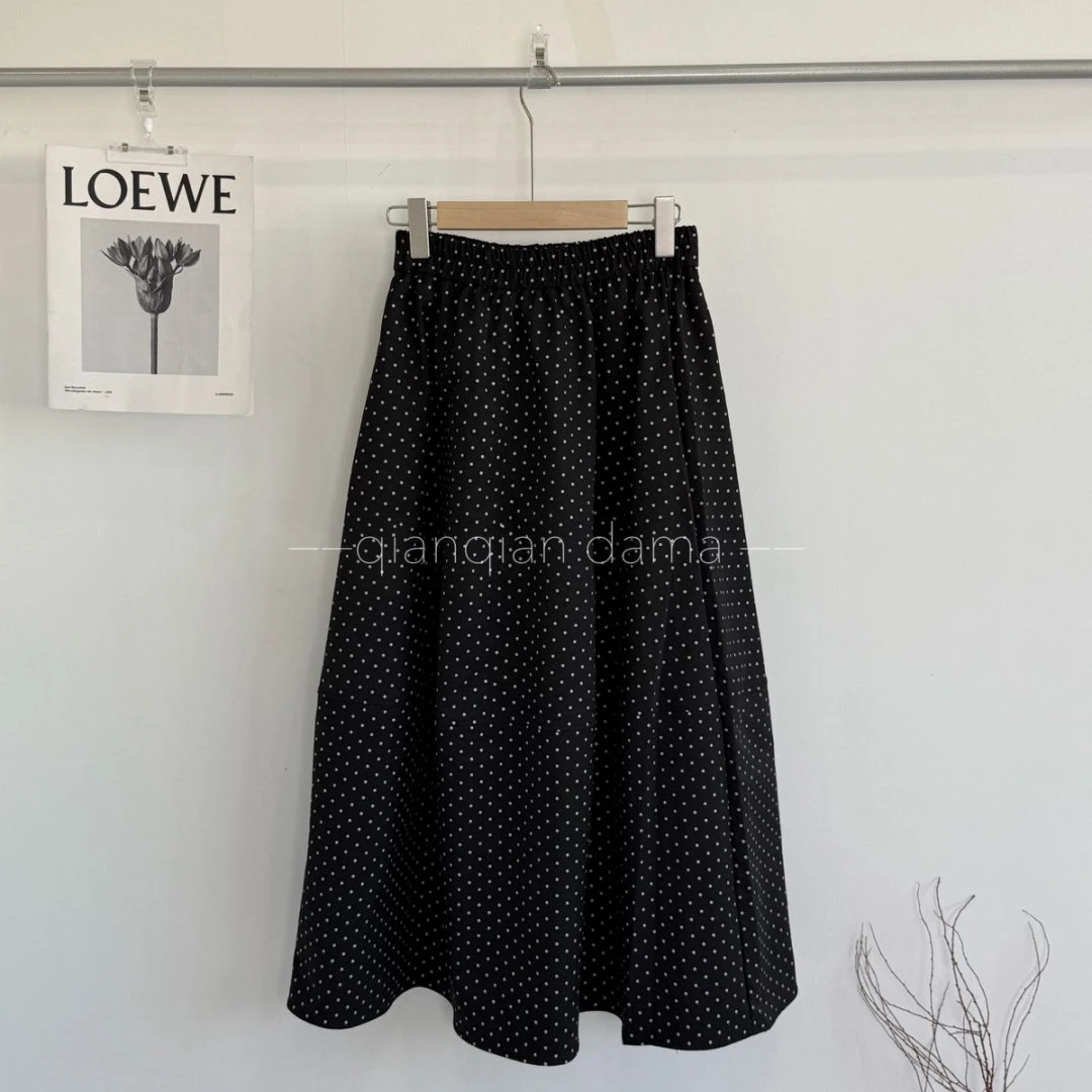 芊芊大码波点半身裙遮胯显瘦百搭秋季a字裙【FH0050】