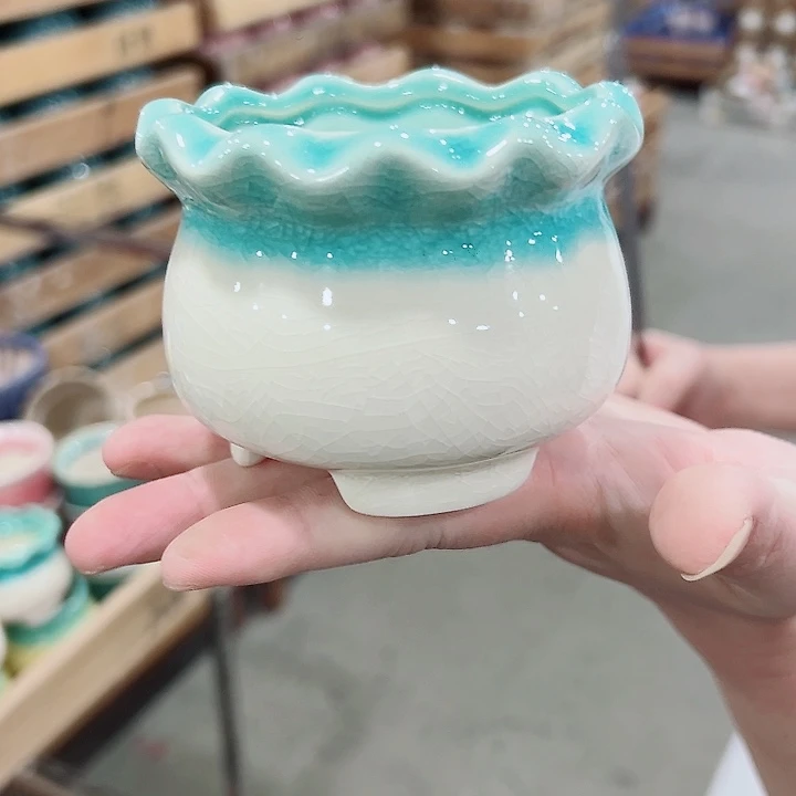 有孔.凑满10元发货多肉陶瓷花盆！