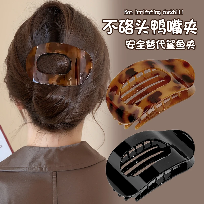 复古高颜值弧形盘鲍鱼发夹后脑勺气质发卡半扎发夹女2025新款发饰