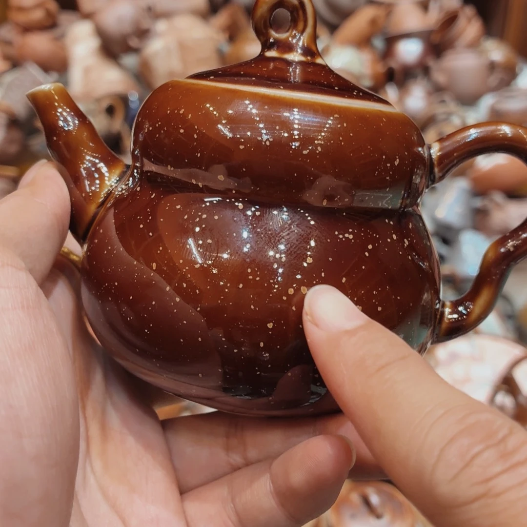 柴烧老岩泥手工茶壶器皿