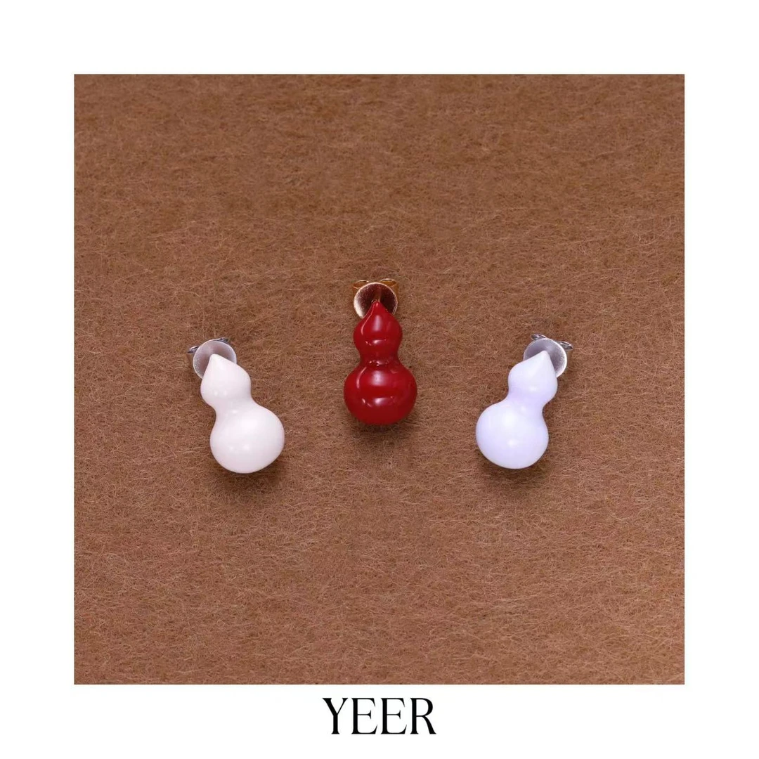 925银珐琅耳饰 YEER 小众极简质感【福禄】本命年葫芦耳钉 高级百搭