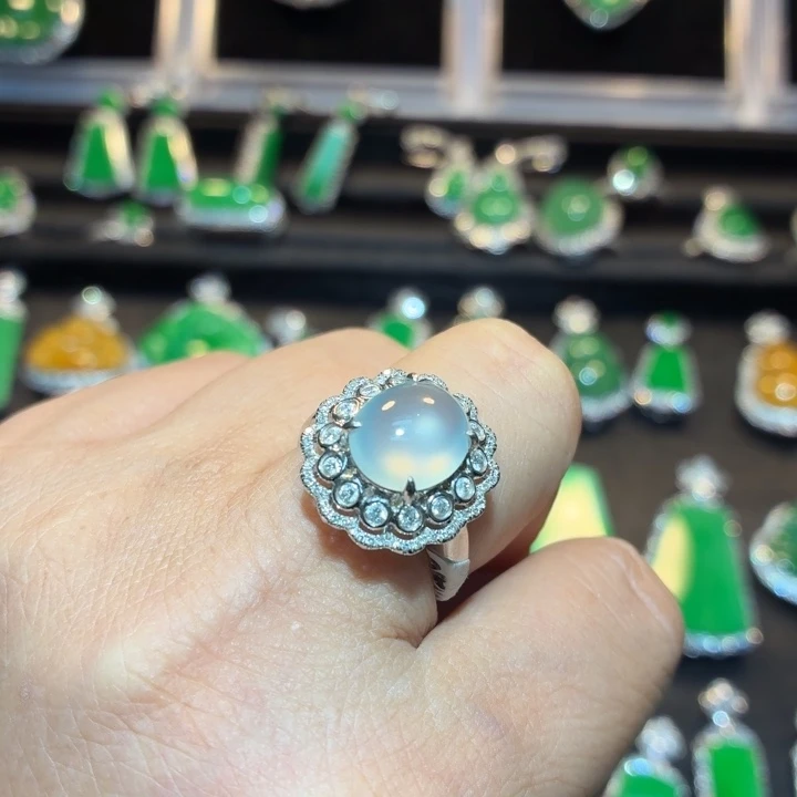 翡翠18K金镶嵌吊坠(不含链)翡翠