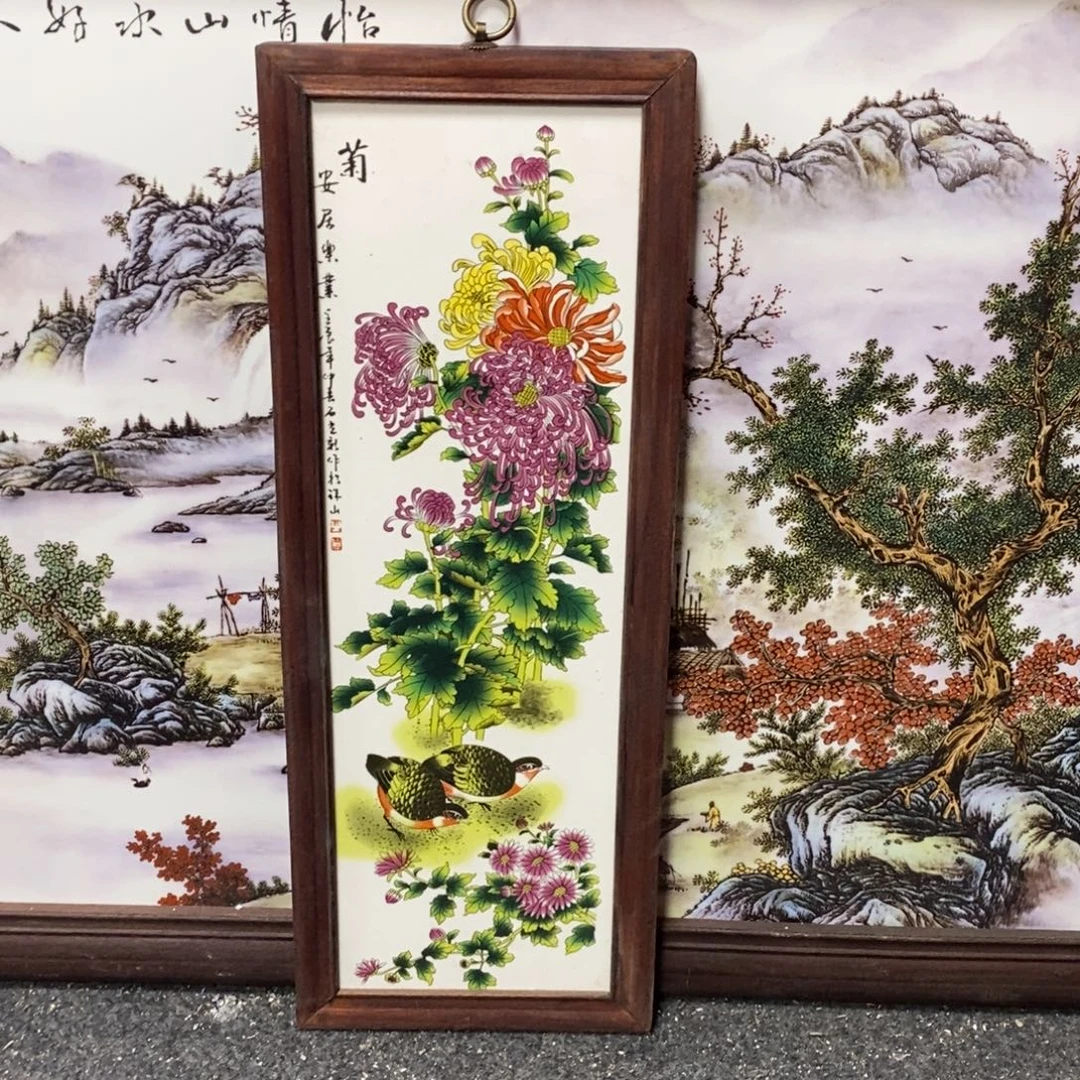 瓷片55*21 景德镇瓷板画柴窑烧制