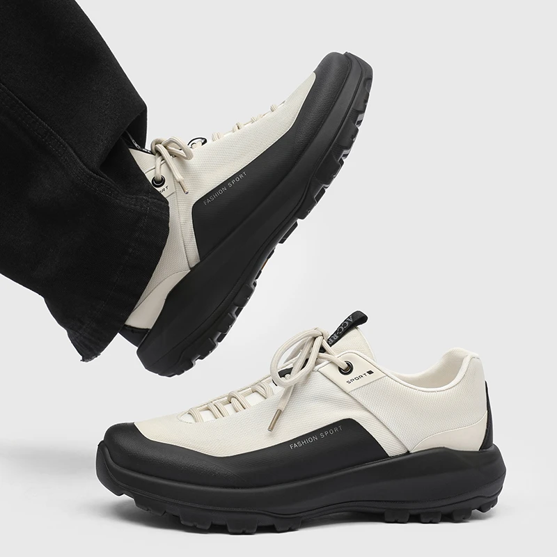 夏季男鞋2025新款休闲运动鞋软底男款轻便透气网面户外舒适徒步鞋