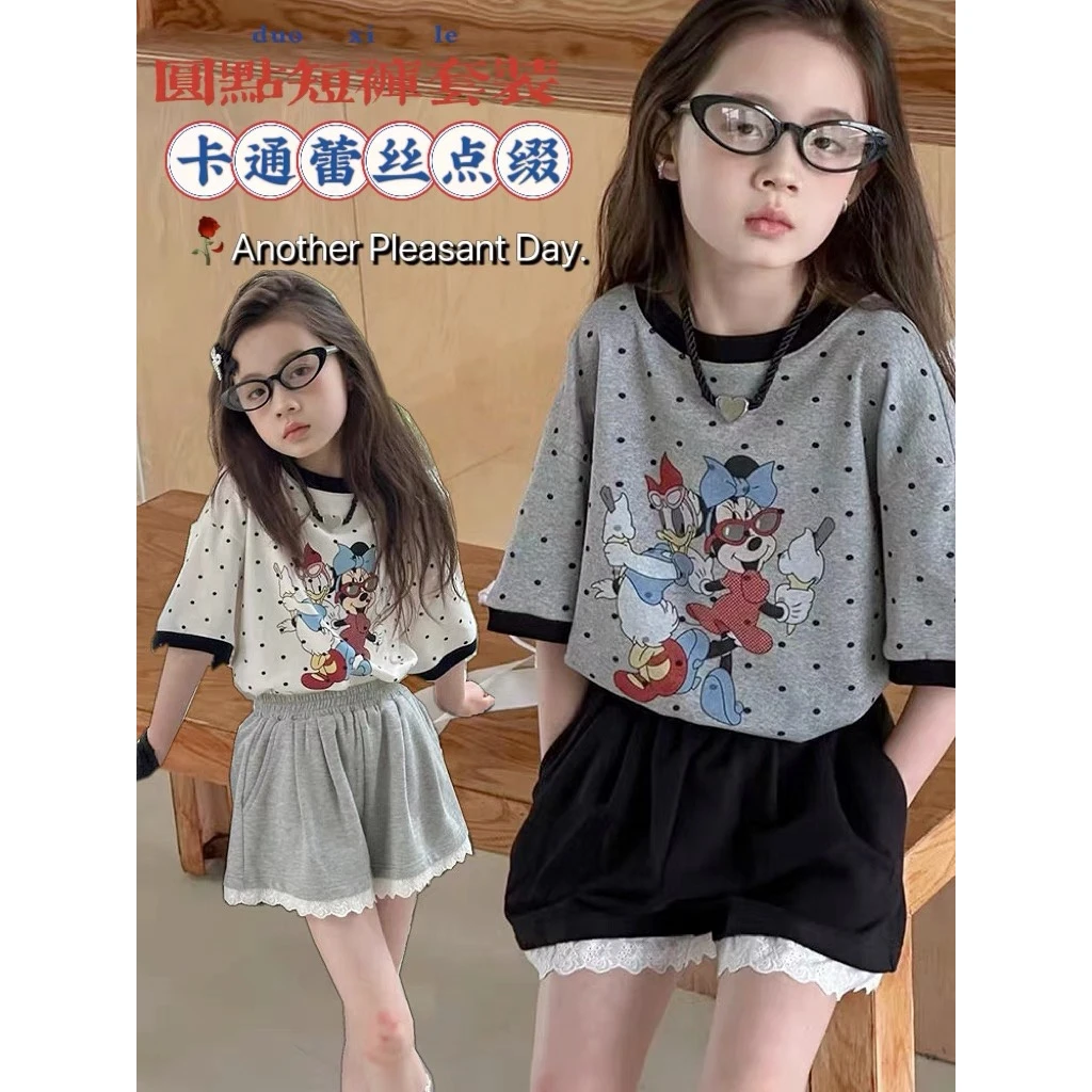 【清货】2025夏波点黛西米妮圆领短袖T恤(100%棉) D338 338 M