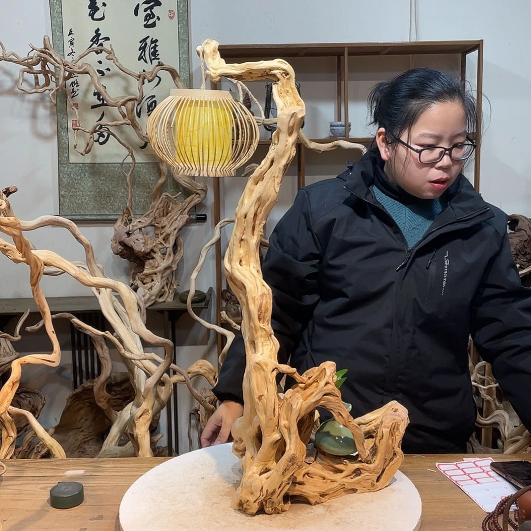 香杉木杜鹃根根艺摆件