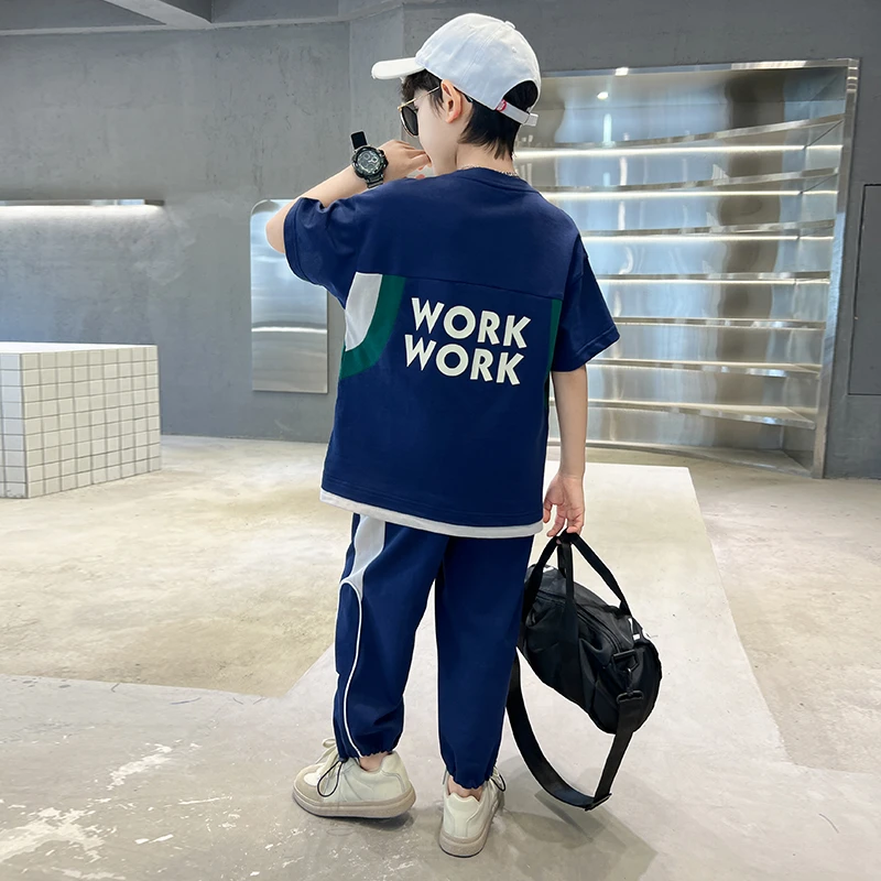 男童夏装短袖服装套装新款中大儿童装夏季男孩运动痞帅气时髦潮酷