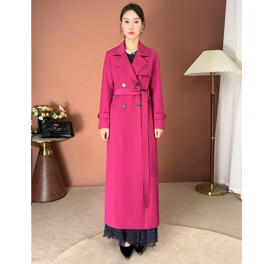 2025春秋季长款轻奢风衣女风衣女士收腰秋冬过膝外套时尚显瘦流行