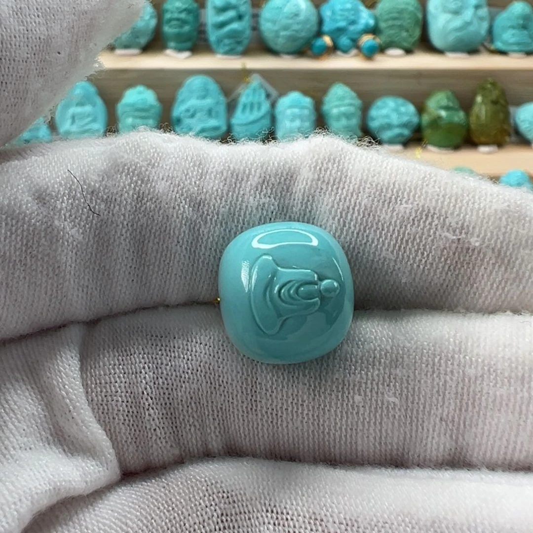 未镶嵌绿松石无相佛12.6x12mm