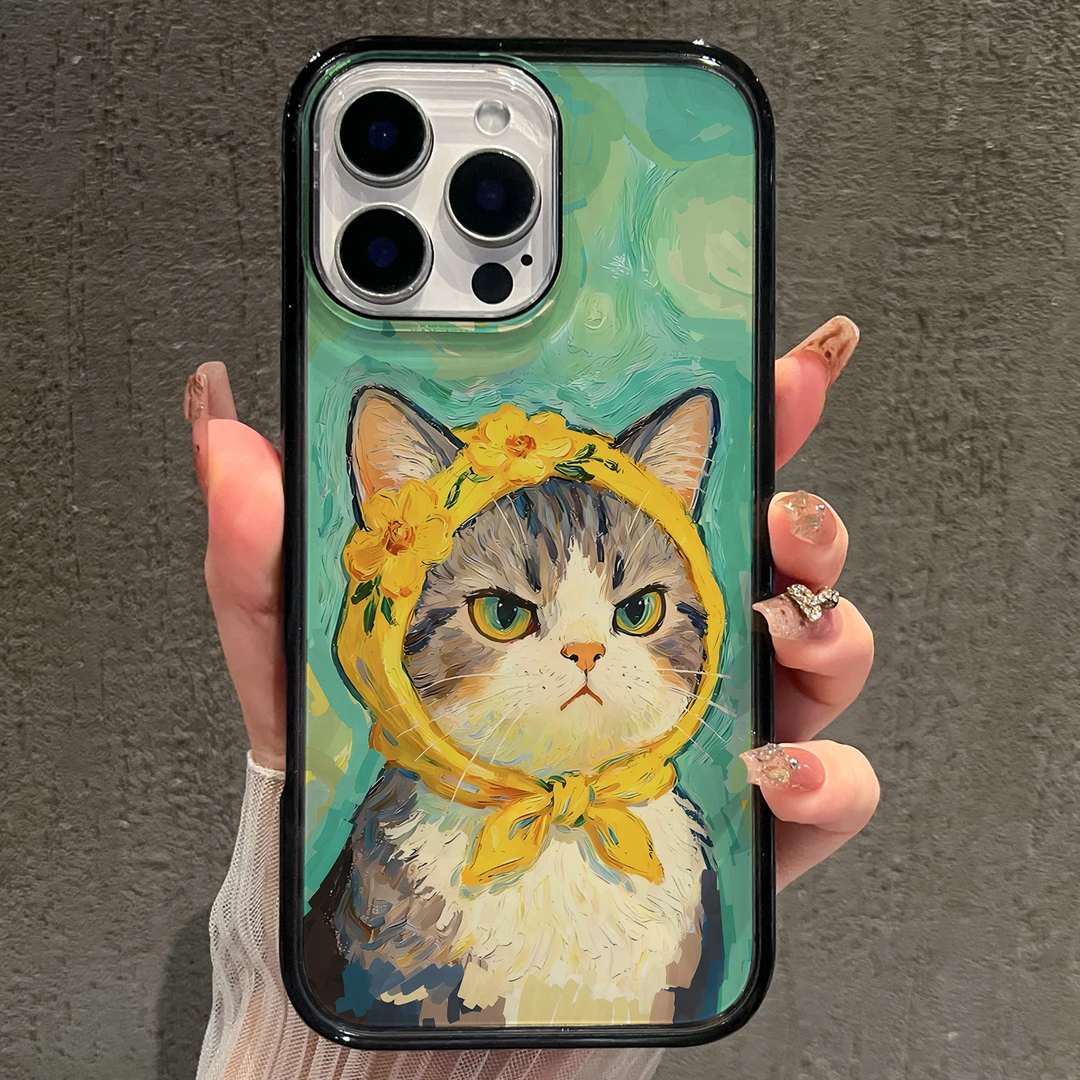 【AI键保护】油画小猫适用苹果17promax手机壳iphone17新款可爱16
