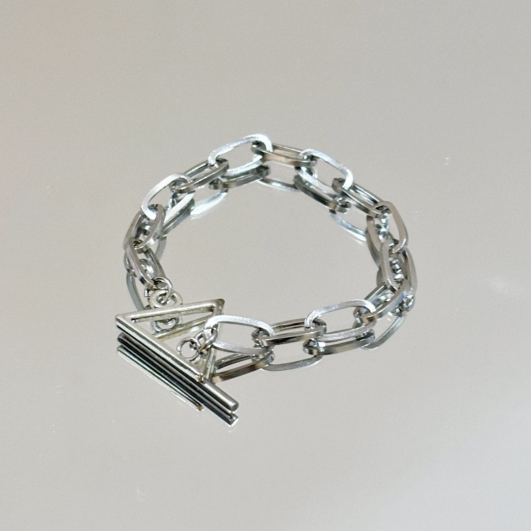 钛钢手链 日剧未成年本岛纯政同款三角形镂空手链