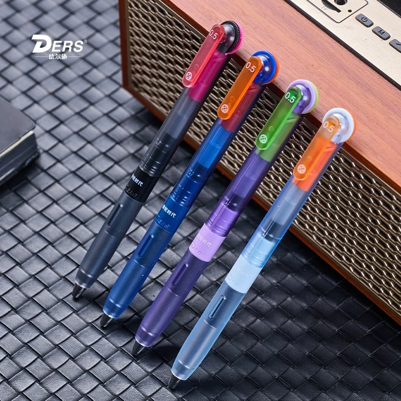 德尔施-齿轮时代中性笔赛博科幻风低重心学生速干刷题笔5111