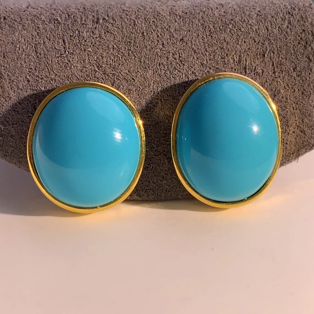 未镶嵌绿松石耳钉