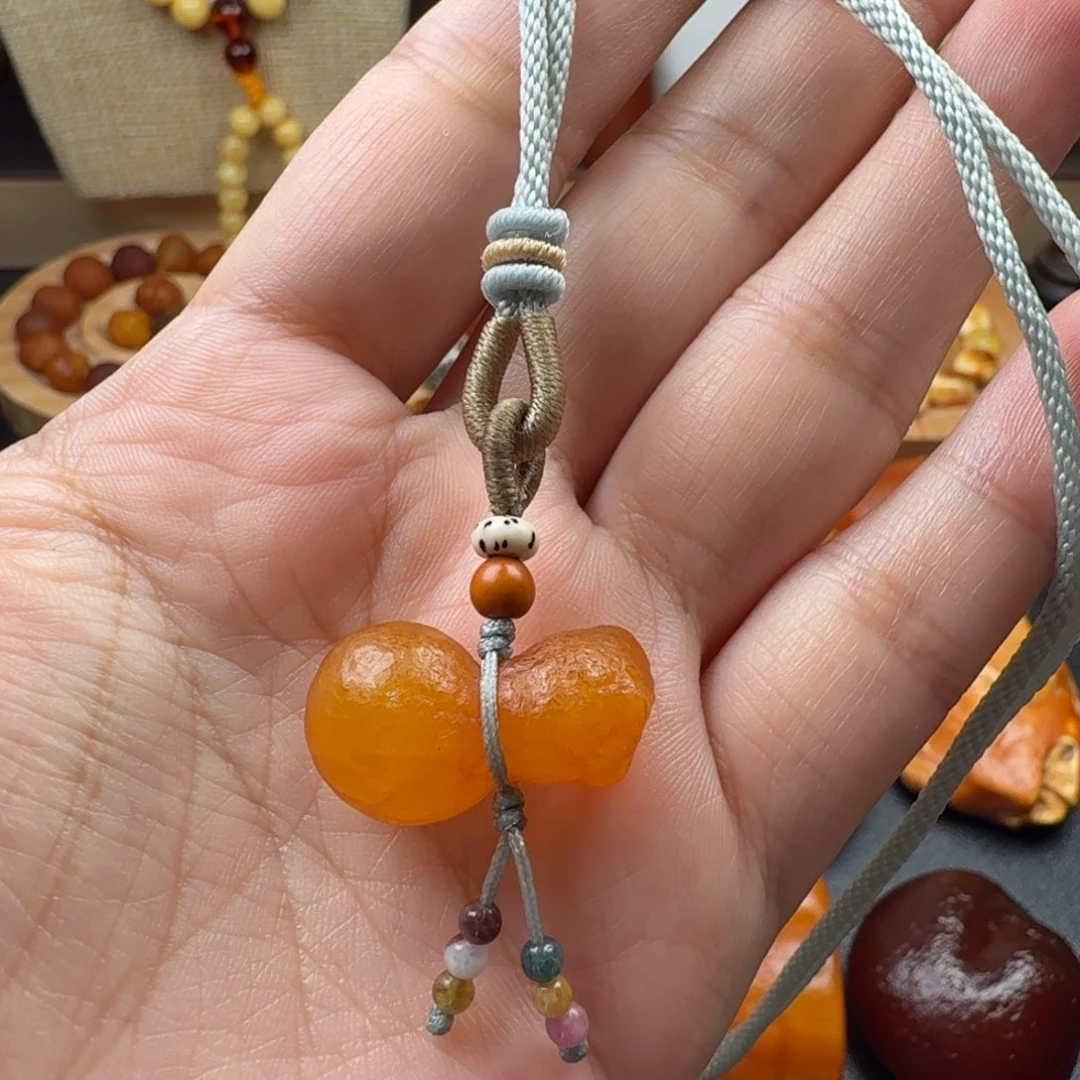 未镶嵌颈饰琥珀海漂葫芦