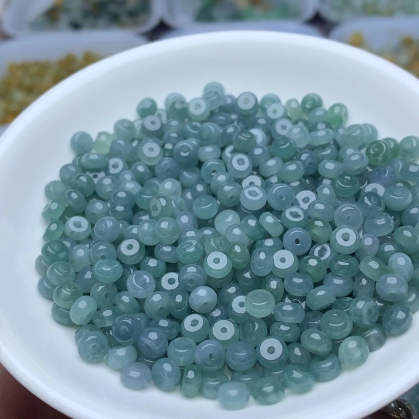 【闪购商品】翡翠手链未镶嵌卡3*5.5冰蓝水算盘50个