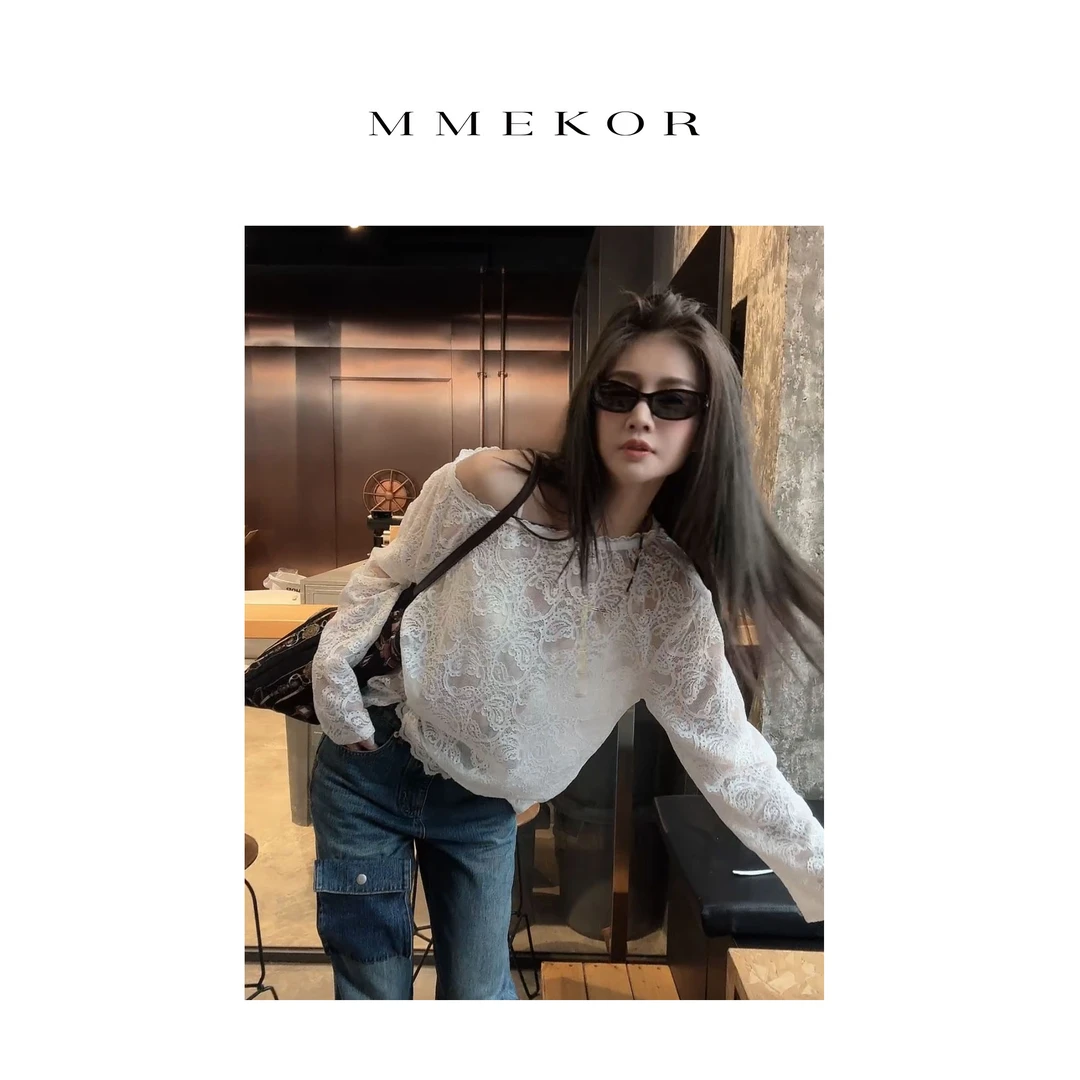 MMEKOR“霓裳羽衣”T恤 2025新款活力常青藤蕾丝打底衫 89639