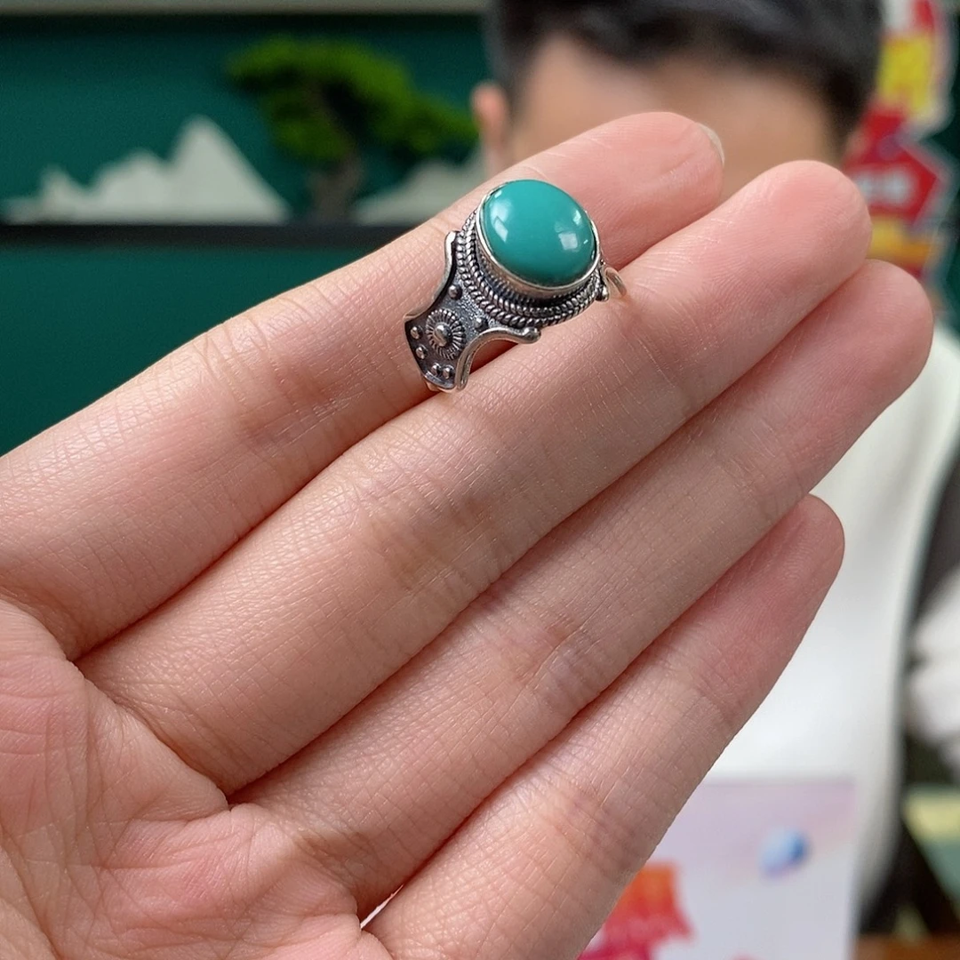 绿松石银S925镶嵌珠宝奇石16