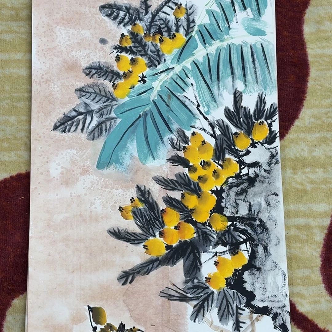 国画3366卡纸花鸟