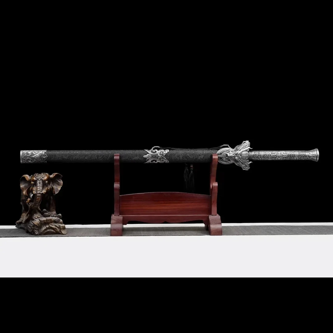 【穹芒-墨龙战剑】龙泉宝剑一体高猛搞刀剑摆件冷兵器藏品未开刃