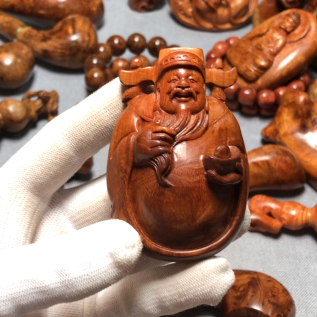 【闪购商品】木1**8麻梨疙瘩火琉璃手把件