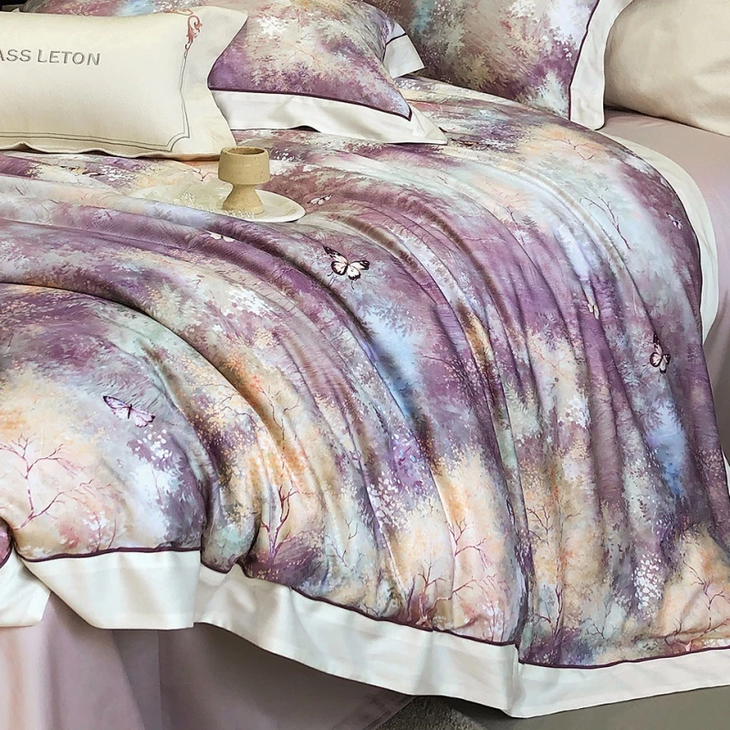 【晴美】轻奢高支天丝棉数码印花四件套-澜境