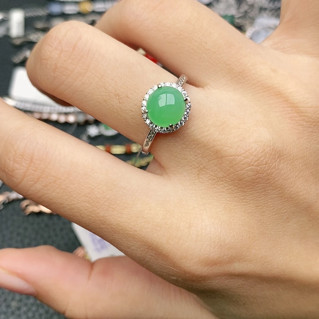 翡翠银S925镶嵌戒指