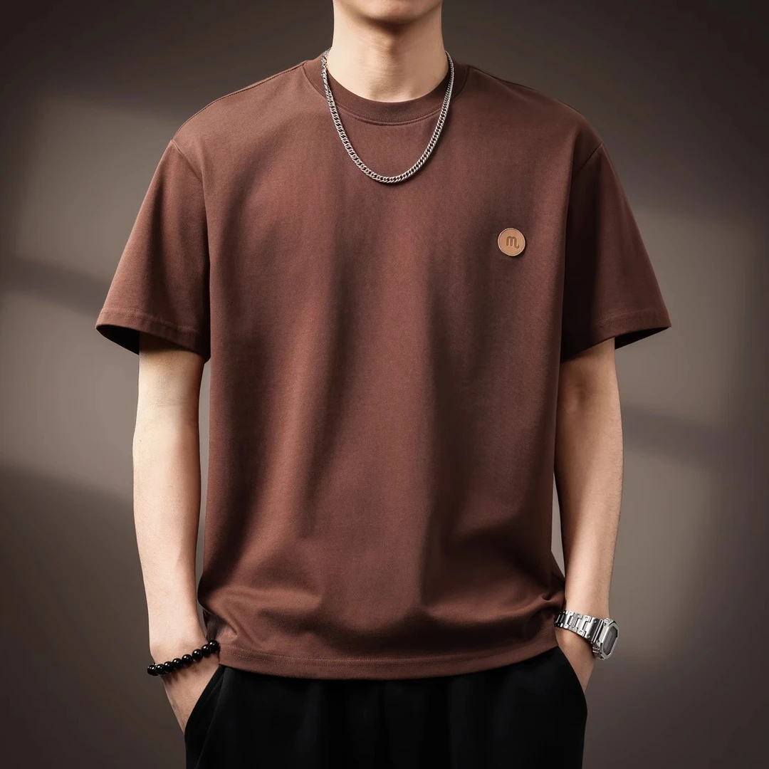 Leekody高端抗菌冰皮短袖T恤男2025年新款美式户外运动宽松体恤男