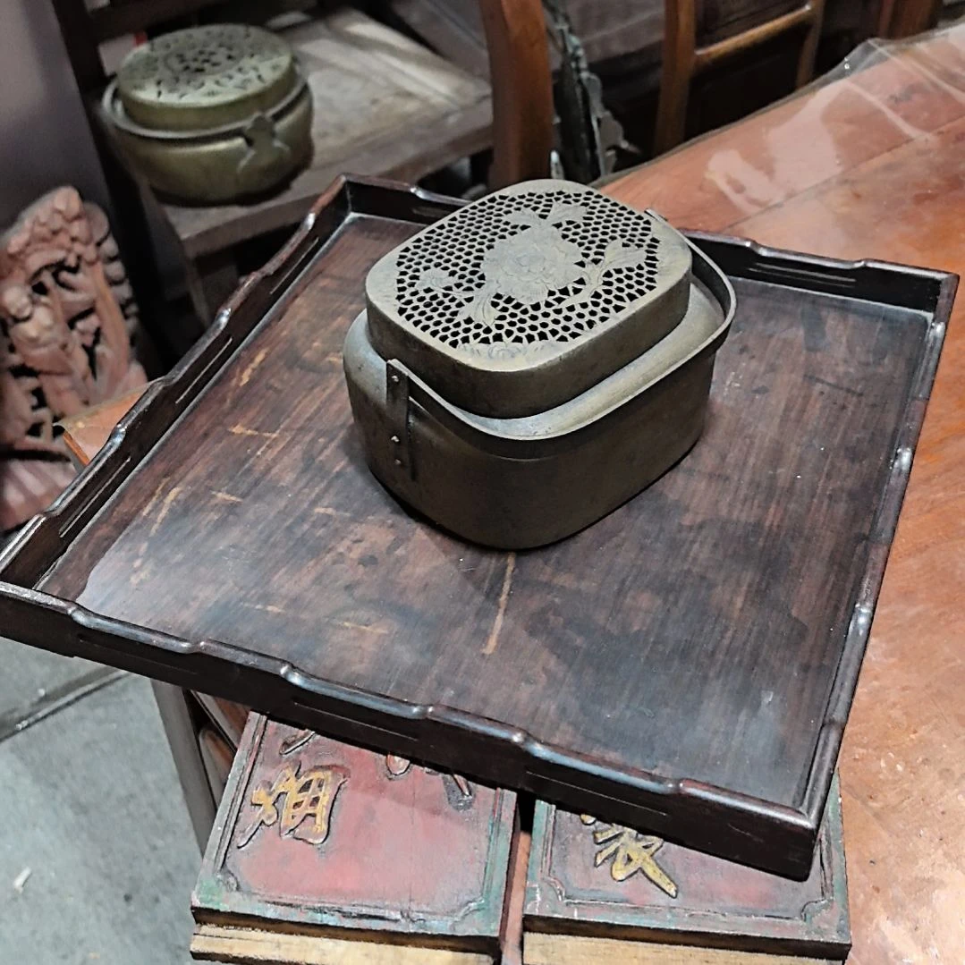 香榧木接***神铜手炉一个包老保真