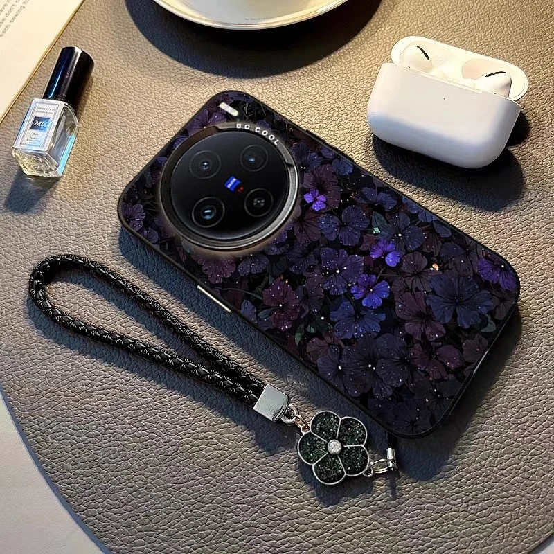 黑夜紫罗兰适用vivox200手机壳新款vivox100s不撞款保护套x200pro