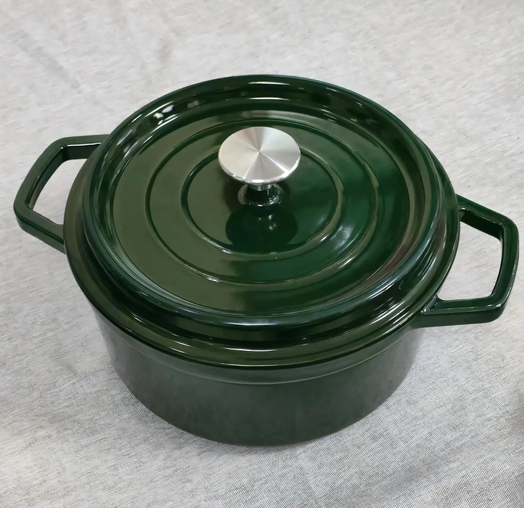 三厦24厘米黑底釉经典炖铸铁珐琅锅炖锅家用电磁炉燃气灶烤箱通用