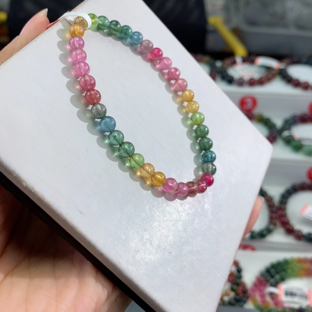碧玺未镶嵌手链        5mm。