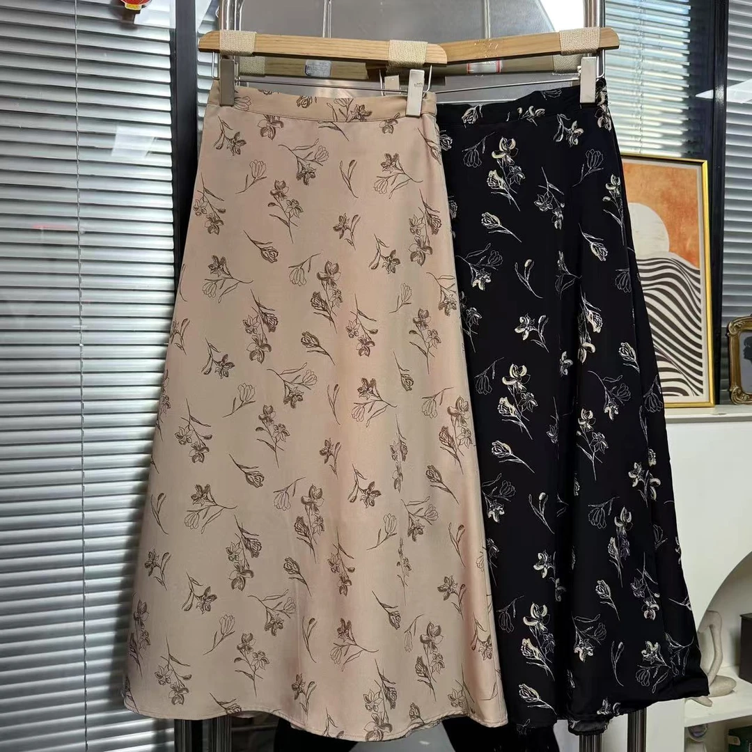 【外贸精品】7017 25春复古碎花松紧腰垂感 半身裙