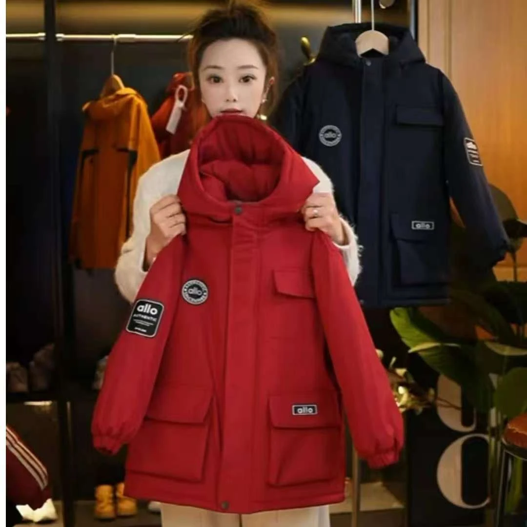 【Y加绒加厚中长款】冬季新男童女童冲锋衣派克服防风保棉服装宽松