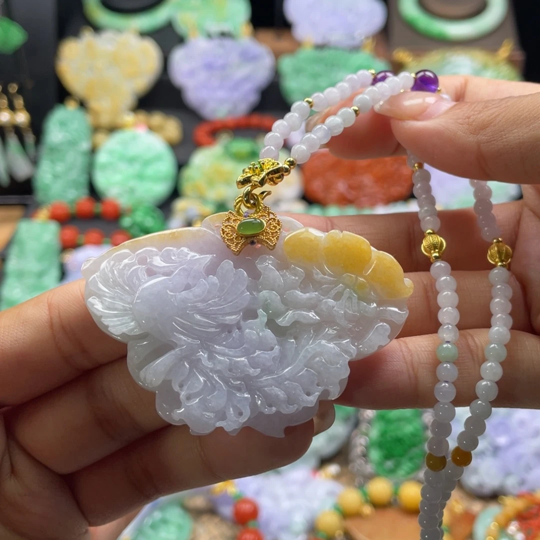 翡翠未镶嵌颈饰代编织