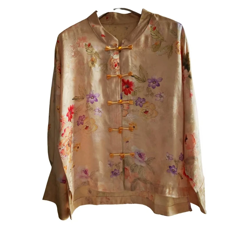 【司晨】新款新中式薄外套国风花萝上衣复古盘扣显瘦开衫