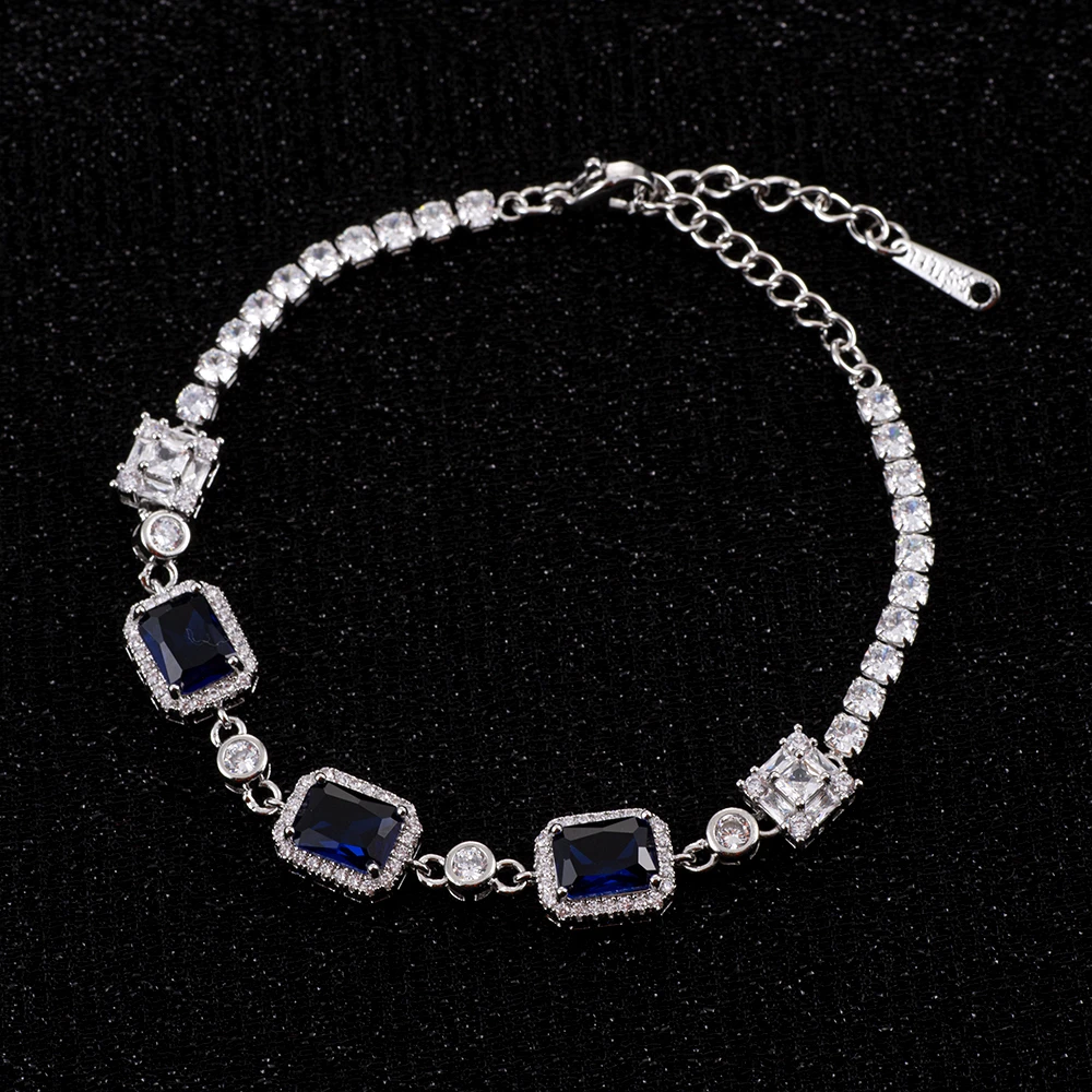 蓝宝石 s925银 绮罗叠翠 雾隐千山 手链 SB0012