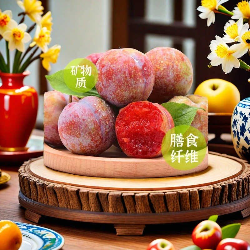 浙江嵊州金庭镇正宗桃形李新鲜现摘脆甜可口孕妇水果